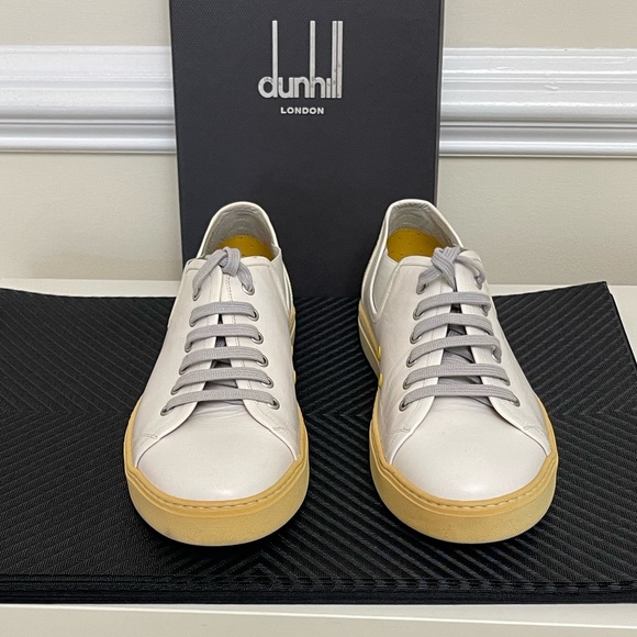 SOLD 😃 NEW AUTHENTIC Dunhill Men’s Off White Leather Sneaker Sz EUR 42 / US 8 - Picture 8 of 13